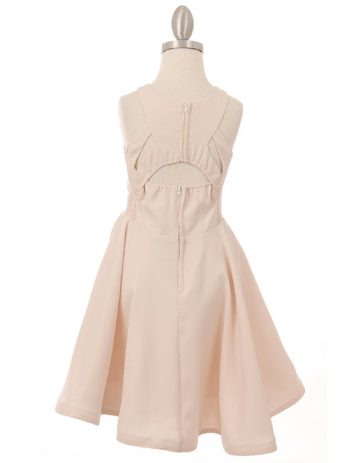 Cinderella Couture Big Girls Cream Studs Fitted Junior Bridesmaid Dress 8-16 - SophiasStyle.com